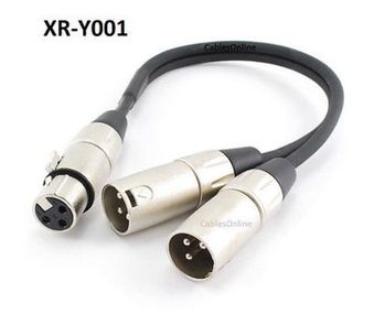 1ft XLR 3-Pin Female to Two XLR 3-Pin Male Mixing Console/Recorder Y-Cable