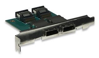 2-Port 36-Pin Internal to 26-Pin External Mini SAS Pass-Through PCI Card, Manhattan 308779