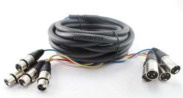 20 ft. Pro XLR 4-Channel Male/Female Balanced Audio Snake Cable