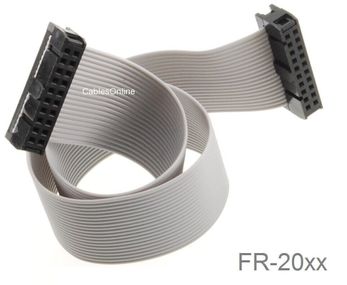 20-Pin (2x10) Female to Female 2.54mm-Pitch 20-wire IDC Flat Ribbon Cable