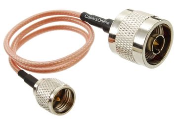20ft N Male to Mini-UHF Male RG316 Cable