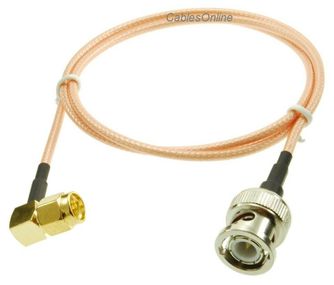 20ft SMA Right-Angle Male to BNC Male RG316 Cable