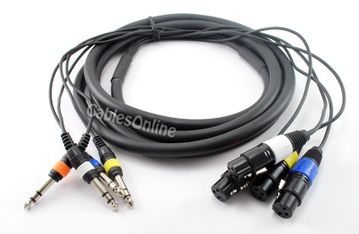 20ft. XLR Female to 1/4&quot; TRS Male 4-Channel Balanced Audio Snake Cable