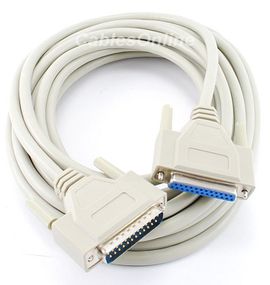25' DB25 Male/Female 25 Wire Straight Thru.  Cable