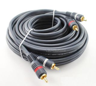 25 ft. High Quality Python Audio 2-RCA Interconnects Cable, Blue