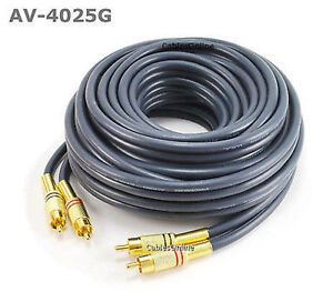25ft 2-RCA to 2-RCA Gold-Plated Male to Male DJ/Mixer/Stereo System Audio Cable