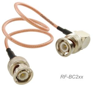 25ft BNC Right-Angle Male to BNC Male RG316 Cable