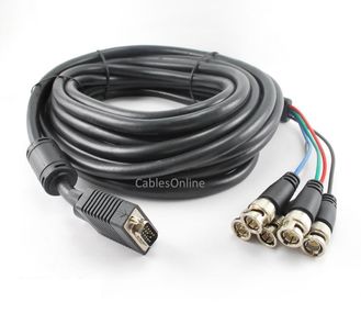 35 ft. SVGA HD15 to 5-BNC M/M Triple-Shielded Monitor Cable w/ Ferrite Core