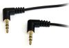 3ft. Slim 3.5mm Male to Male Right Angle Stereo Audio Cable, Gold-Plated