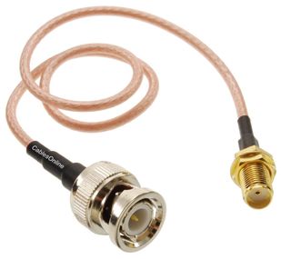 3ft SMA Bulkhead Female to BNC Male RG316 Cable