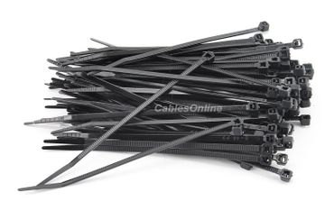 4 inch Cable Ties Self-Locking, Black 100/Bag