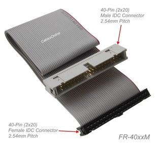 40-Pin (2x20) 2.54mm-Pitch Male/Female 40-wire IDC Flat Ribbon Extension