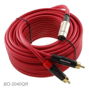 40ft 5-Pin DIN Male to 2-RCA Male Red Audio Cable for Bang & Olufsen System