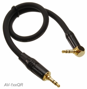 4ft Right-Angle to Straight 3.5mm TRS Stereo Male to Male Pro Audio Cable