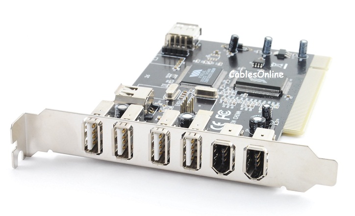 5 Port USB 2.0 and 3 port Firewire Combo PCI Card