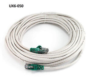 50ft CAT6 Cross-Over Ethernet RJ45 UTP Network Patch Cable, Ivory