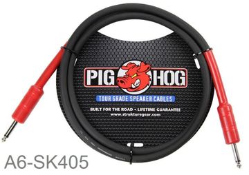 5ft 1/4" Male/Male Pig-Hog 8mm/OD 14-AWG wire Speaker Cable