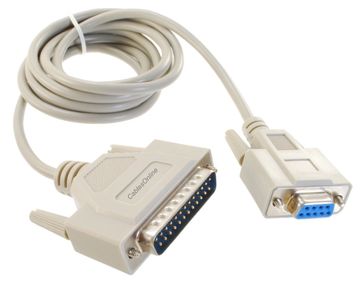 6' DB9 Female to DB25 Male Modem Cable