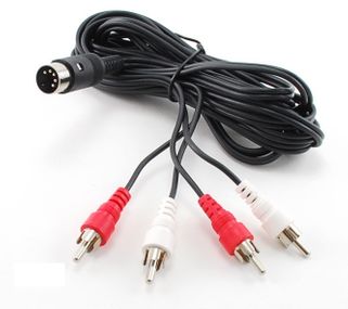 6 ft 5-Pin DIN to 4-RCA Audio Cable for Bang &amp;  Olufsen