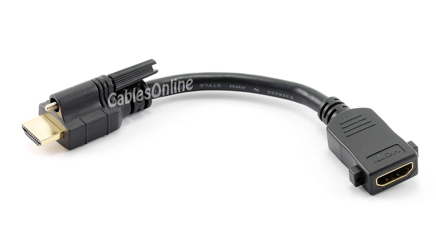 Hejse Picasso Fortære 6 inch HDMI Male/Female 28AWG Port Saver Cable w/ Lock Screw Connector