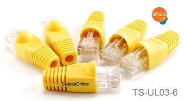 6-Pack T1 CSU/DSU Loopback Plug, Pinout 1-to-4, 2-to-5, Yellow Boot
