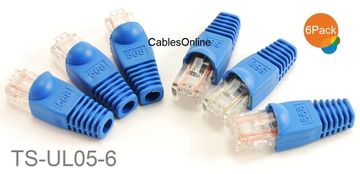6-Pack T1 CSU/DSU Loopback Plug, Pinout 1-to-7, 2-to-8, Blue Boot