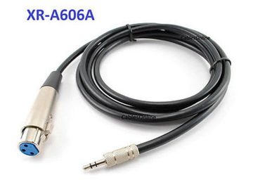 6' XLR F to 3.5mm Stereo M Audio Cable w/ Built-In Amplifer for Mic