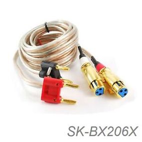 6ft CablesOnline 12AWG Speaker Wire Pair Banana Plug to XLR Jacks Audio Cables