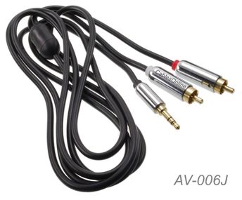 12ft 3.5mm Stereo To Dual Mono Breakout Cable - Gold Plated Audio Connector