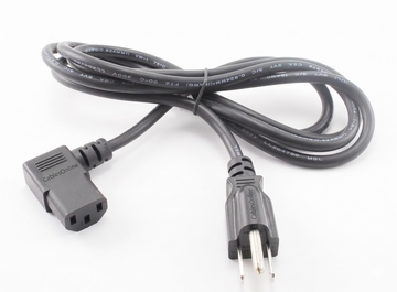 6ft Right-Angle AC Power Cord Cable with 3-Conductor PC Power Connector