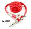 6ft. Ultra Flex 1/4" TRS Stereo Plug to 2x 1/4" TS Mono Plug Red Cable