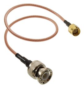 6in RP-SMA Male (Female Pin) to BNC Male RG316 Cable