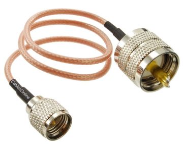 6in UHF Male to Mini-UHF Male RG316 Cable
