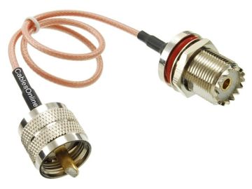 6in UHF PL259 Male to UHF Bulkhead Female RG316 Cable