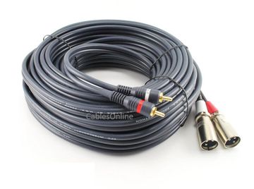 75 ft. 2-XLR 3C Male to 2-RCA Male Stereo Audio Cable
