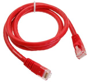 7ft Cat 6 Cross-Over Gigabit Ethernet Cable, Red