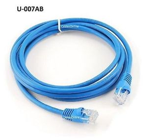 7ft Molded Cat5e 350MHz Ethernet Blue RJ45 Network Cable
