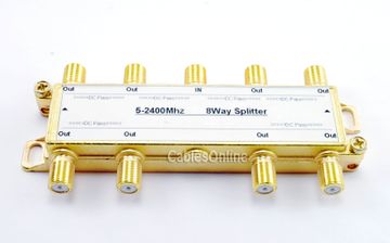 8-Way Coax Cable Splitter Screw F-Type (5~2400MHz)