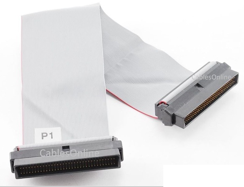 10 inch HPDB68 Internal SCSI-3 68-Pin 1 Drive Ribbon Cable
