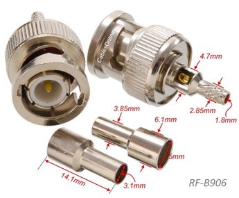 BNC Male Crimp/Solder Type RF Connector for RG316/RG174/LMR100 Coax wire