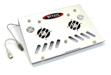 BYTECC USB Aluminum Notebook Laptop Cooler Pad w/ 2 Ball Bearing Fans