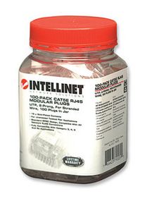 CAT.5e RJ45 Plugs, 100-Pack in a Jar, Intellinet 790055