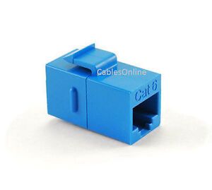 CAT6 Female/Female RJ45 Ethernet Blue Keystone Jack Coupler