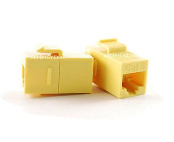 CAT6 Female/Female RJ45 Ethernet Yellow Keystone Jack Coupler
