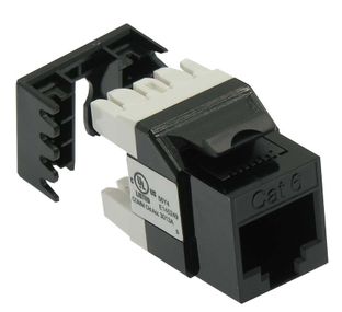 CAT6 RJ45 110-Type 180 Termination Keystone Jack, Black