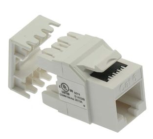CAT6 RJ45 110-Type 180 Termination Keystone Jack, White