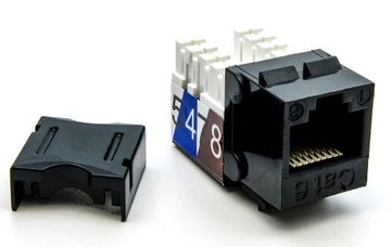 CAT6 RJ45 110-Type Keystone Jack, Black