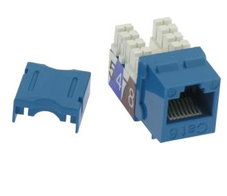 CAT6 RJ45 110-Type Keystone Jack, Blue