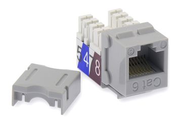 CAT6 RJ45 110-Type Keystone Jack, Gray
