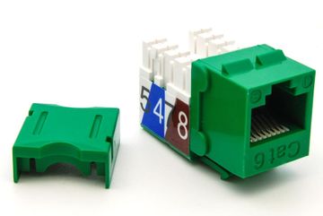 CAT6 RJ45 110-Type Keystone Jack, Green